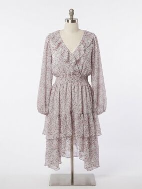 Storia Dreamy Floral Ruffle High-Low Dress - Summer Brunch Aesthetic Size M 💐👗